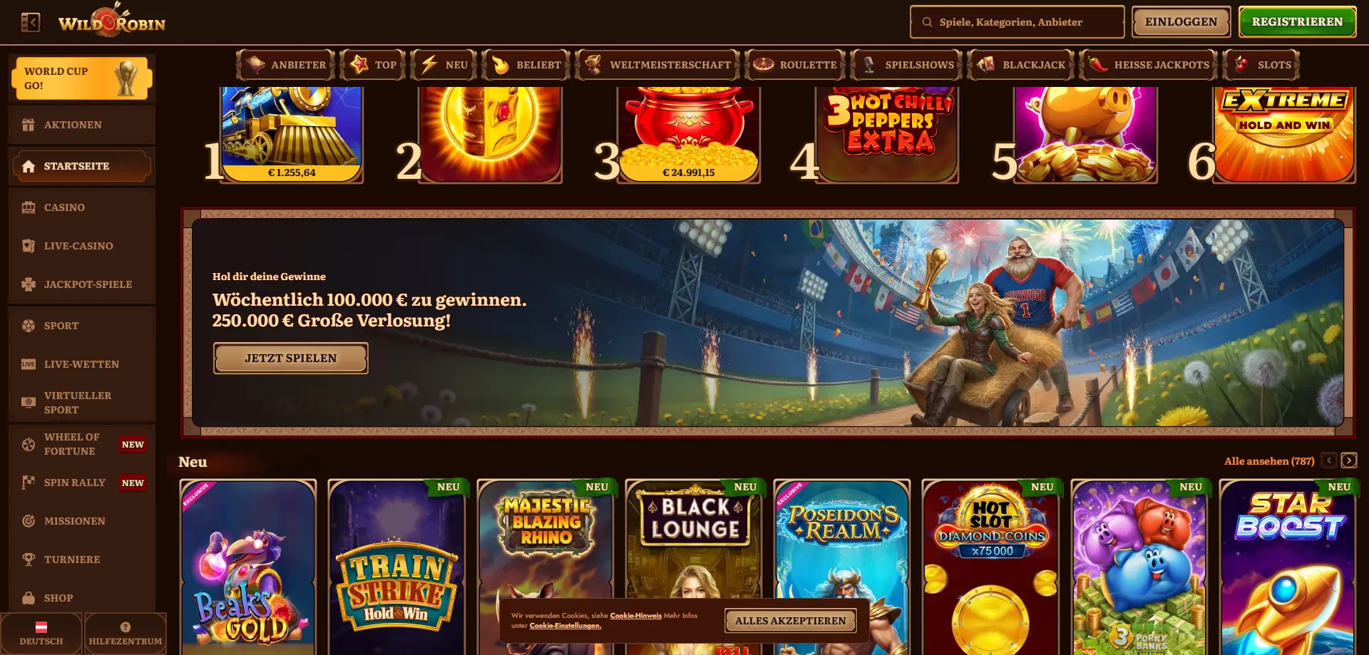 WildRobin Casino App – mobiles Gaming für iOS und Android Spieler