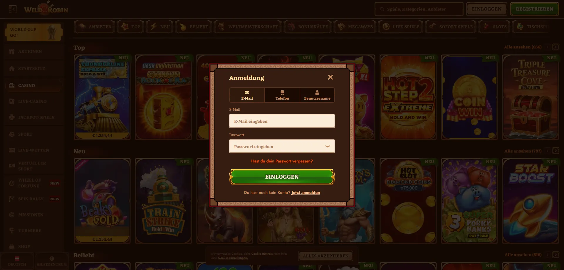 WildRobin Casino Login – sichere Anmeldung mit SSL-Verschlüsselung